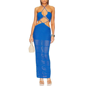 Lovers And Friends 'Tabea' Blue Cotton Maxi Dress Size L